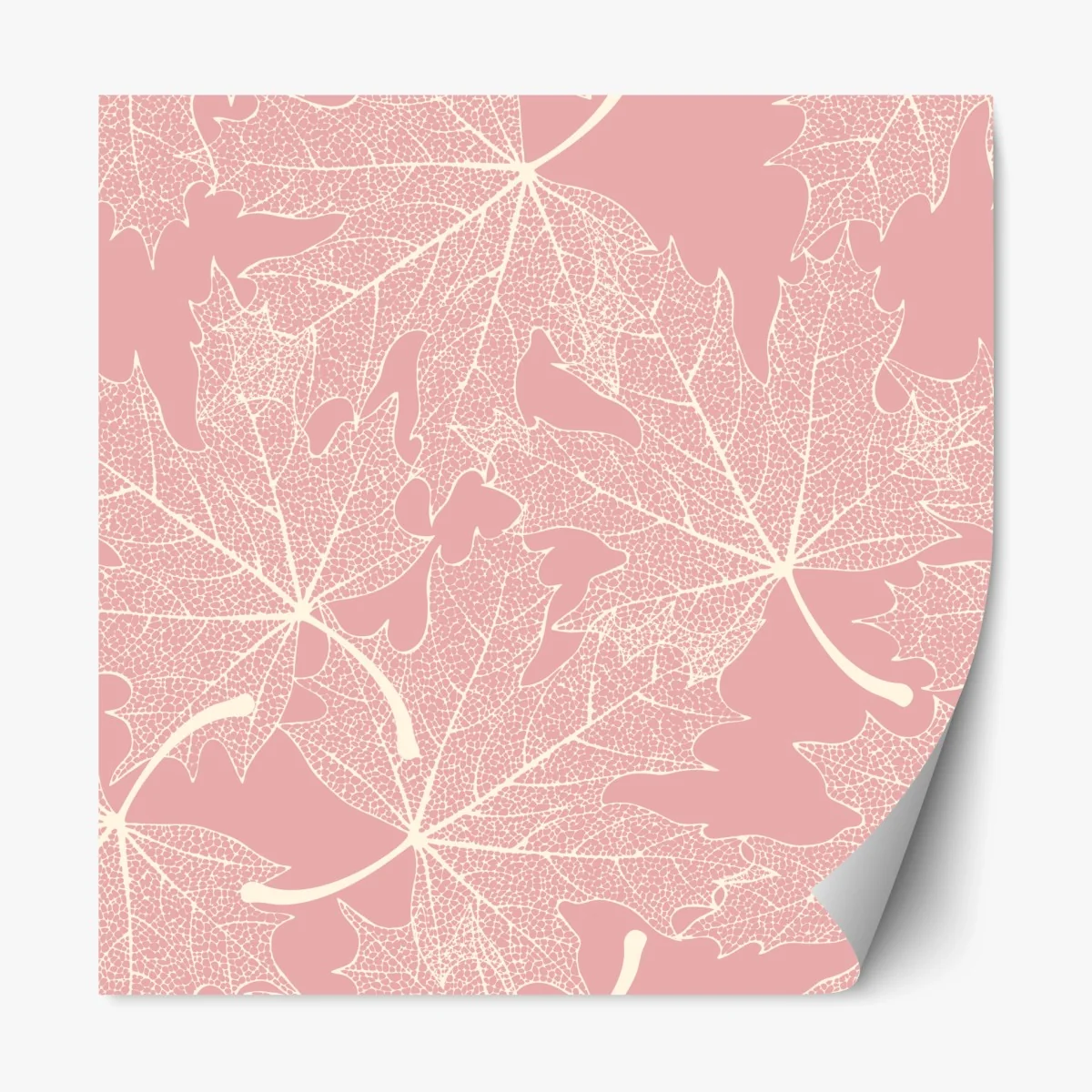 Repositionierbarer Aufkleber zartes rosa blattmuster – Wallnifity® Repositionierbarer Aufkleber zartes rosa blattmuster – Wallnifity®