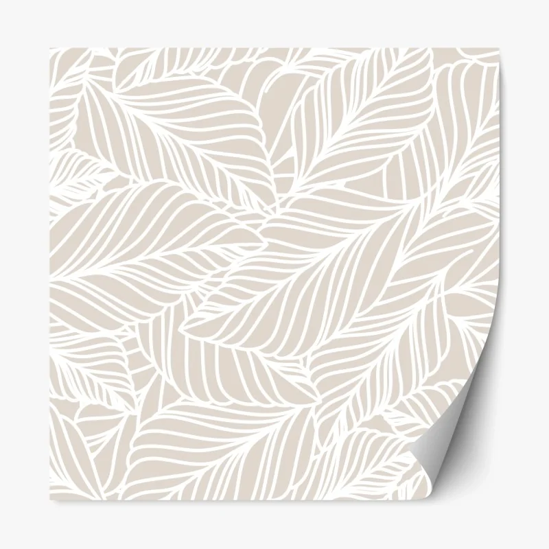 Repositionierbarer Aufkleber beige botanisches blattmuster