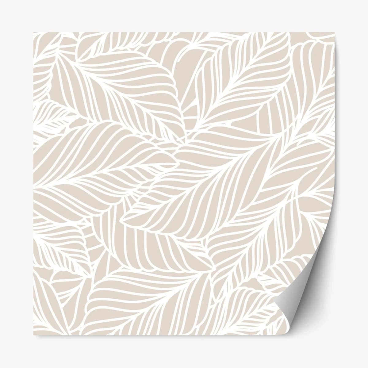 Repositionierbarer Aufkleber beige botanisches blattmuster – Wallnifity® Repositionierbarer Aufkleber beige botanisches blattmuster – Wallnifity®