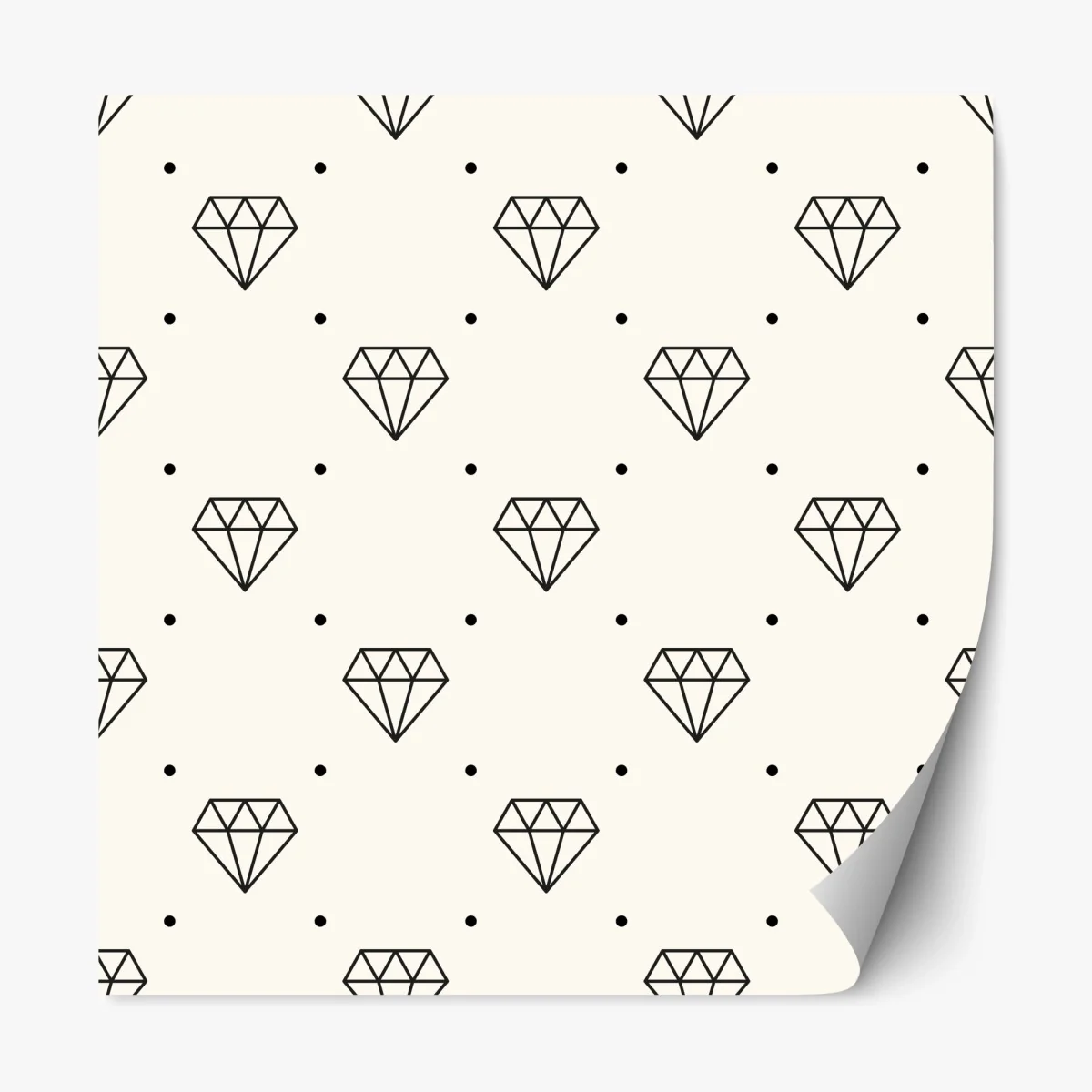 Repositionierbarer Aufkleber minimalistisches diamantenmuster mit punkten – Wallnifity®