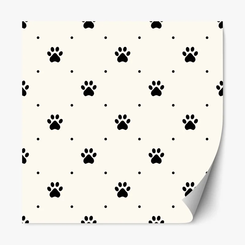 Repositionierbarer Aufkleber verspieltes pfotenmuster