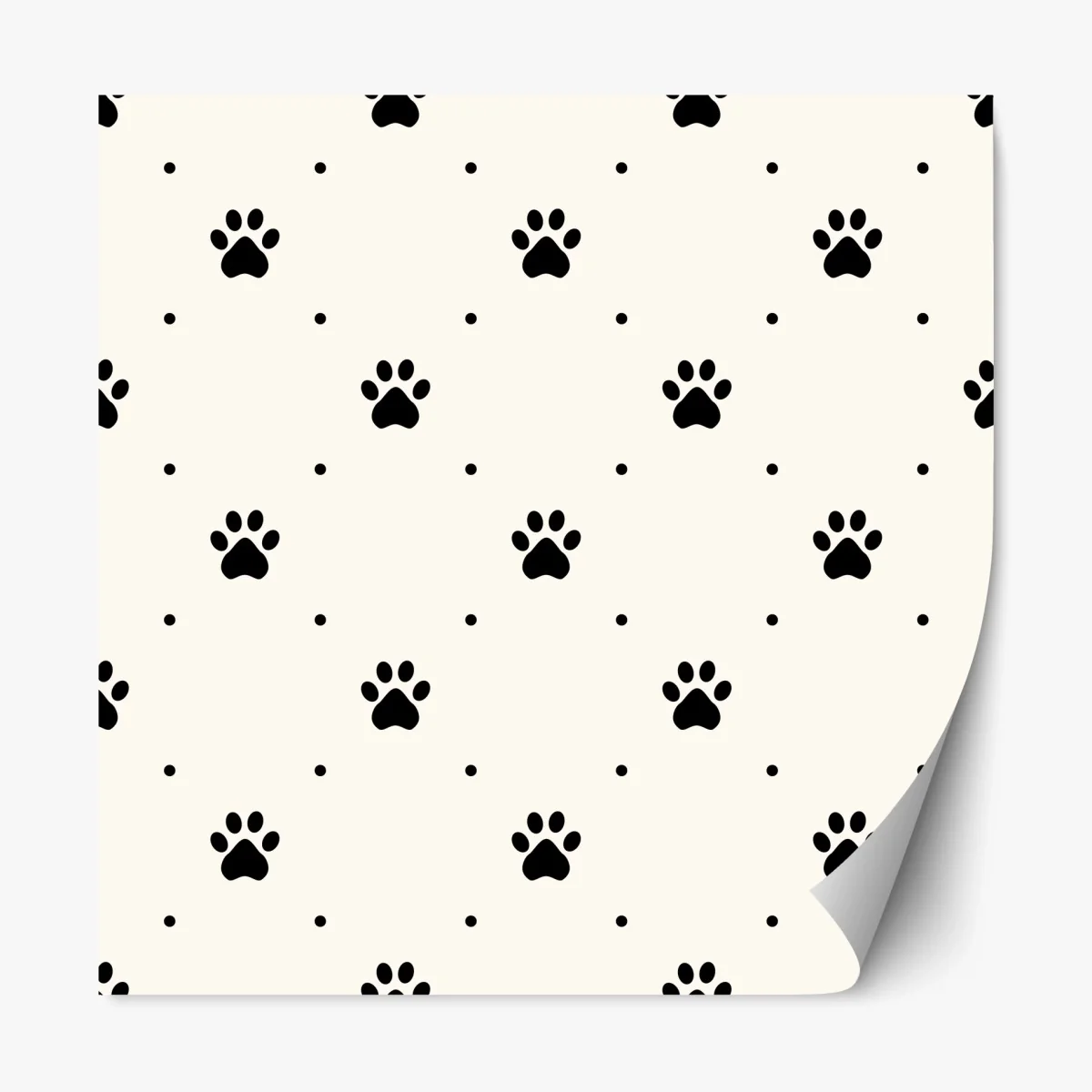 Repositionierbarer Aufkleber verspieltes pfotenmuster – Wallnifity®
