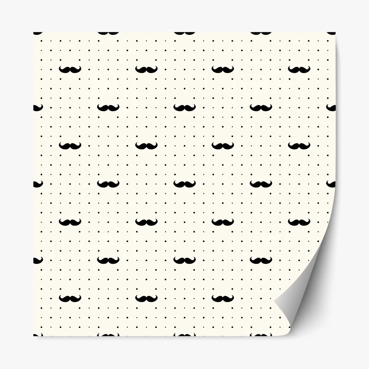 Repositionierbarer Aufkleber schwarzes schnurrbart-muster auf beigem hintergrund – Wallnifity® Repositionierbarer Aufkleber schwarzes schnurrbart-muster auf beigem hintergrund – Wallnifity®