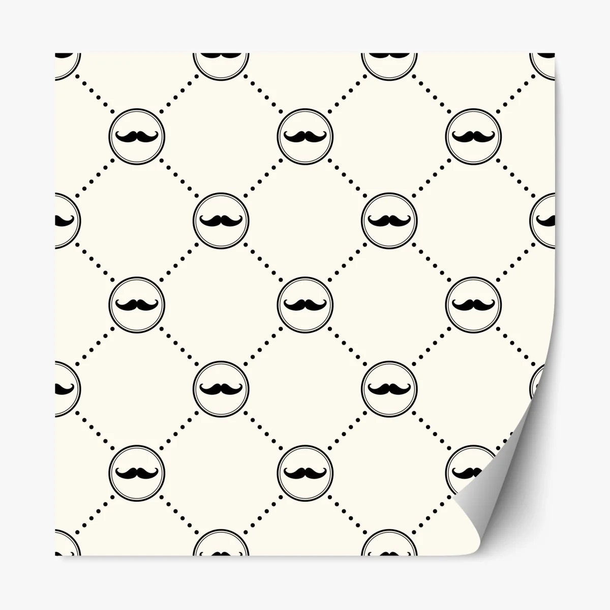Repositionierbarer Aufkleber verspieltes schnurrbartmuster – Wallnifity®
