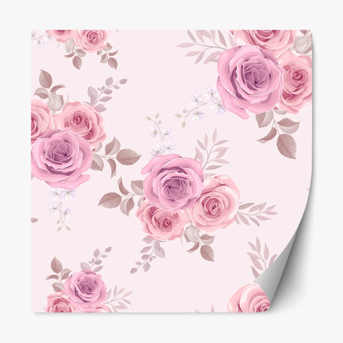 Repositionierbarer Aufkleber zartes rosa rosenmuster – Wallnifity®