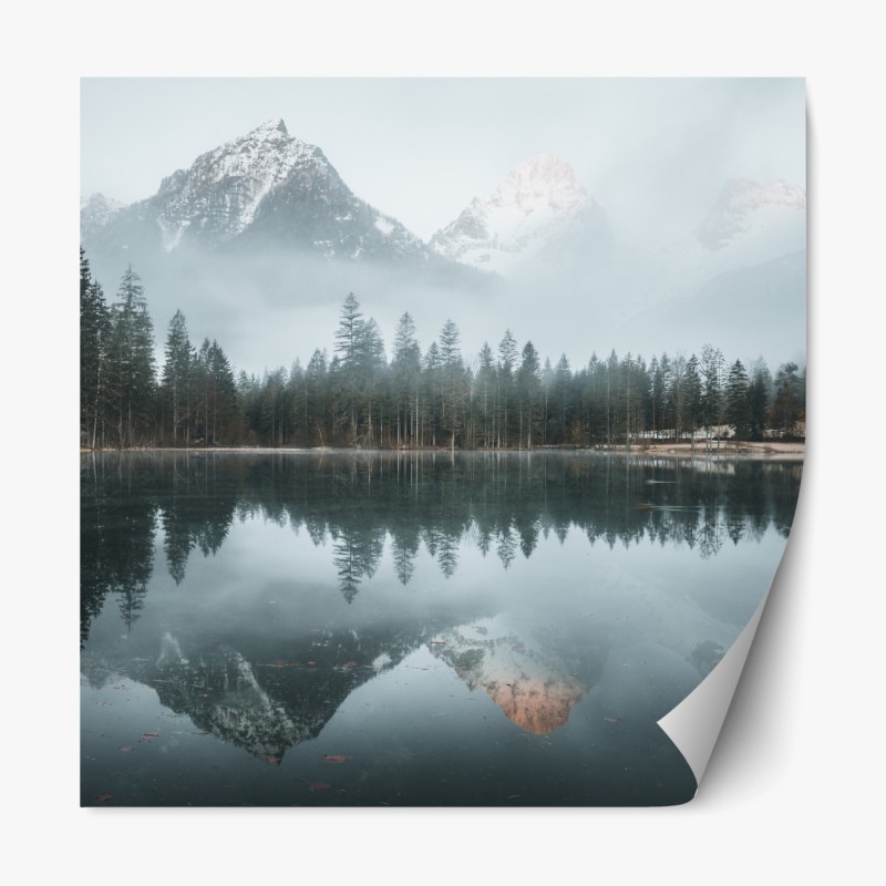 Repositionierbarer Aufkleber ruhiger alpensee – Wallnifity®