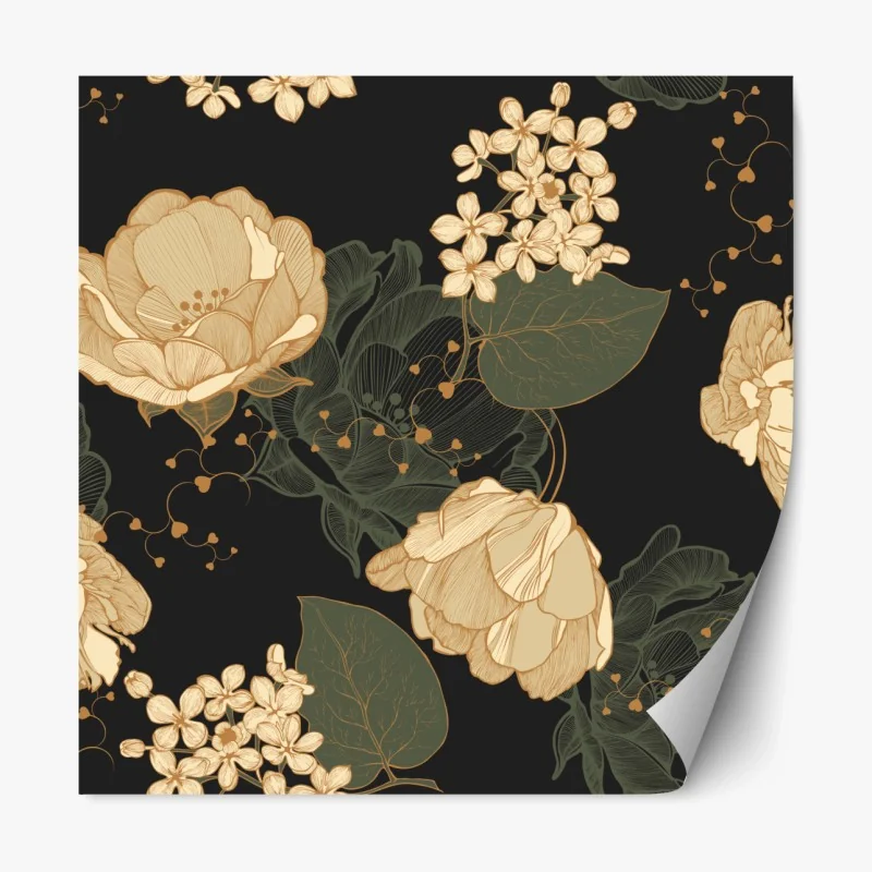 Repositionierbarer Aufkleber sonnenbeschienene wiese im abendlicht – Wallnifity®