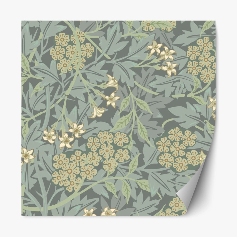 Repositionierbarer Aufkleber vintage botanisches blumenmuster