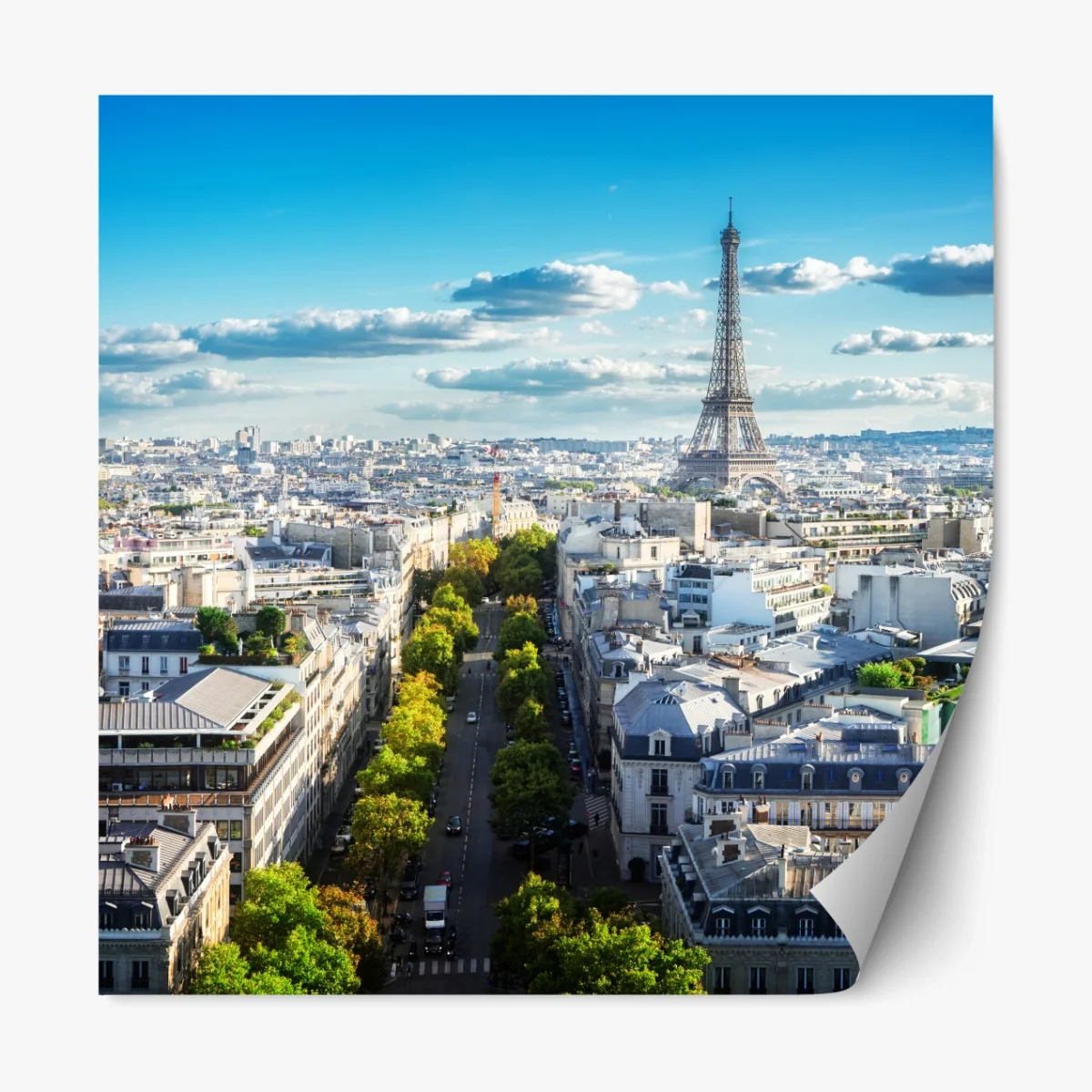 Repositionierbarer Aufkleber panorama von Paris mit dem Eiffelturm – Wallnifity®