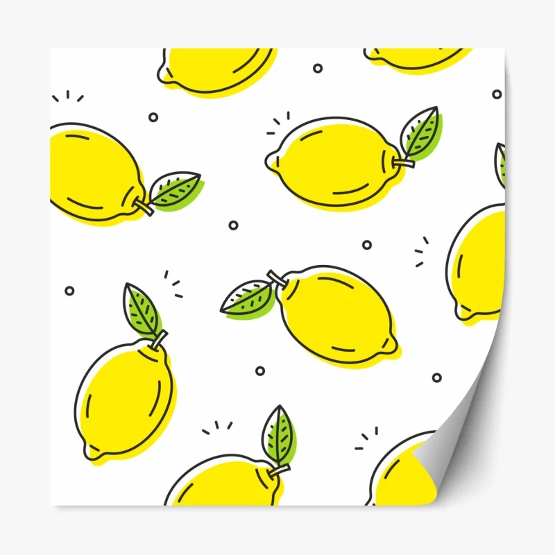 Repositionierbarer Aufkleber sonniges zitronenmuster