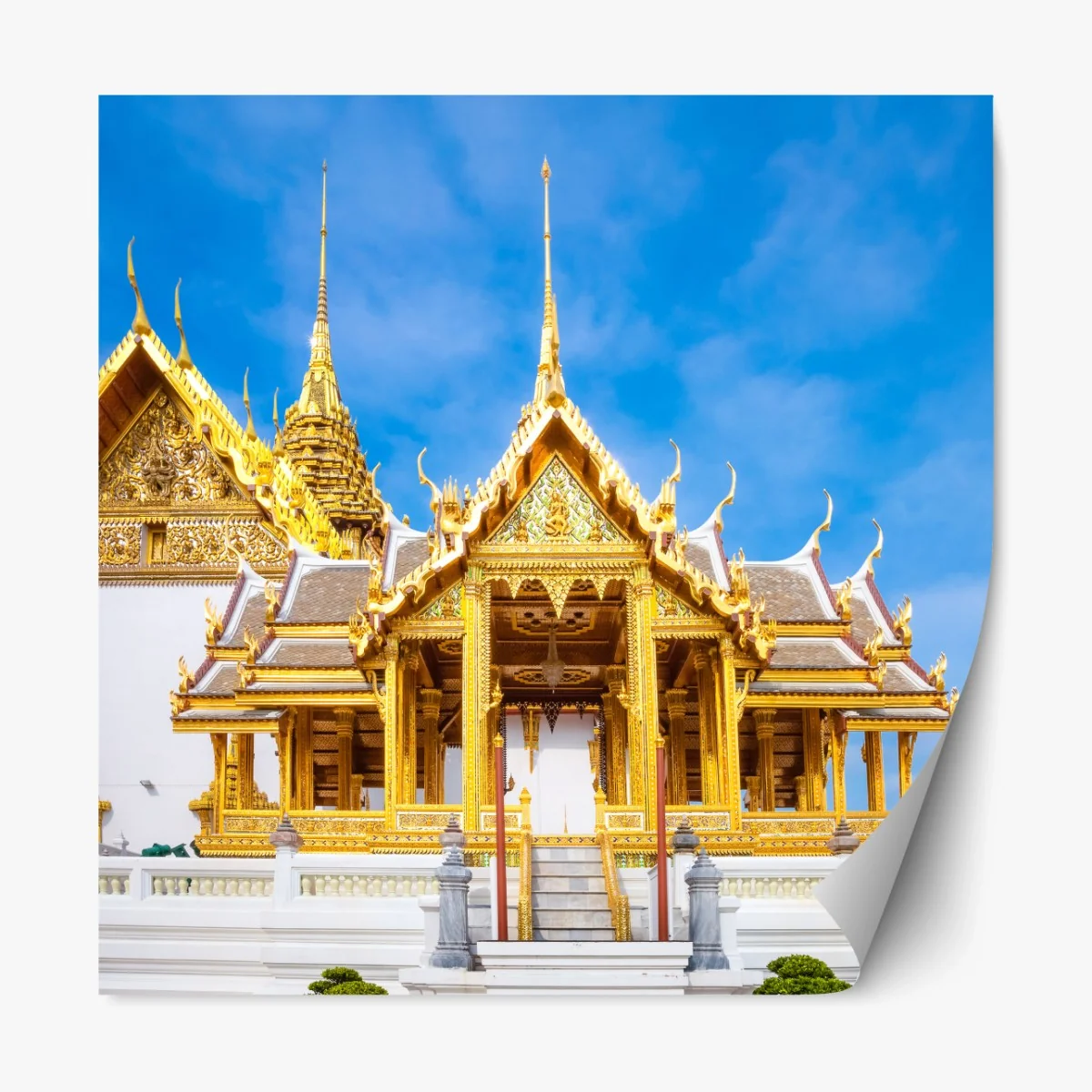 Repositionierbarer Aufkleber goldener pavillon im Grand Palace, Bangkok – Wallnifity® Repositionierbarer Aufkleber goldener pavillon im Grand Palace, Bangkok – Wallnifity®