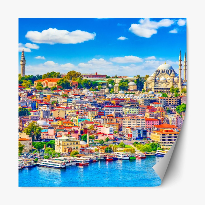 Repositionierbarer Aufkleber elefantenherde vor Kilimandscharo – Wallnifity®