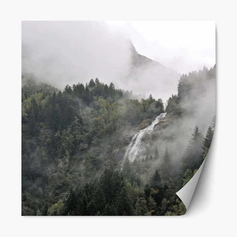 Repositionierbarer Aufkleber ruhiger wasserfall in Phu Tub Berk, Thailand – Wallnifity®