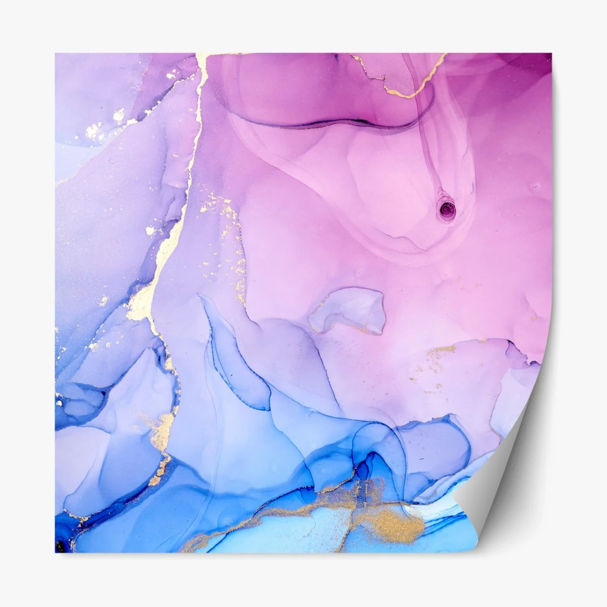 Repositionierbarer Aufkleber rosa und blaue marmorierte abstraktion – Wallnifity®