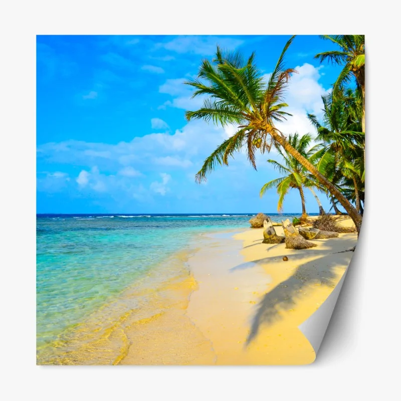 Repositionierbarer Aufkleber tropischer türkisstrand