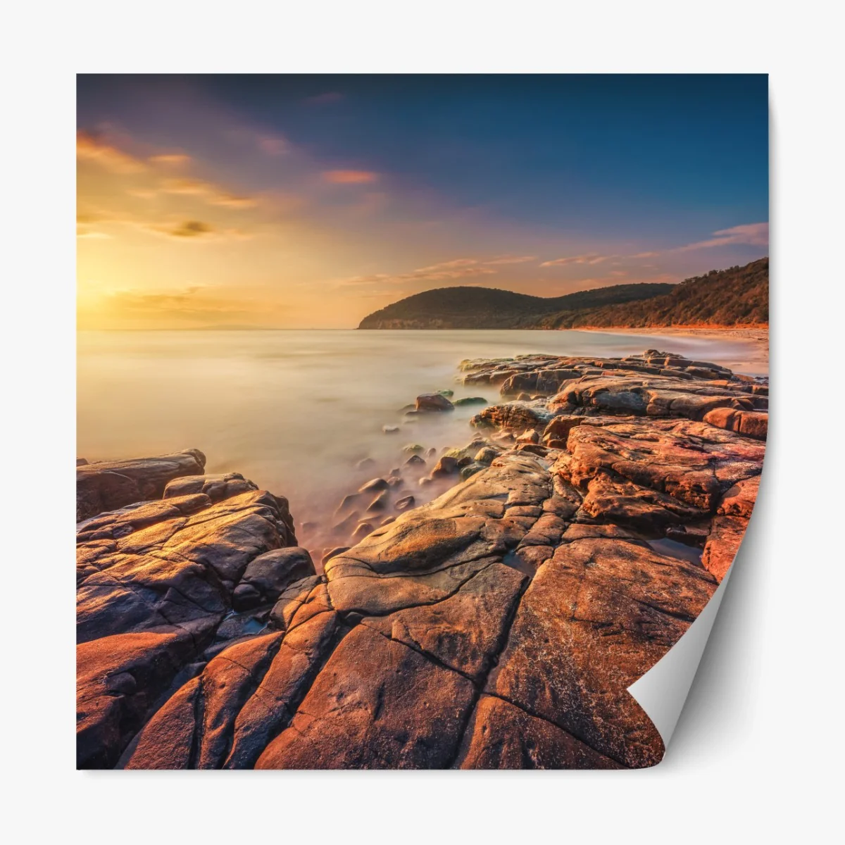 Repositionierbarer Aufkleber sonnenuntergang an Cala Violina, Toskana – Wallnifity®