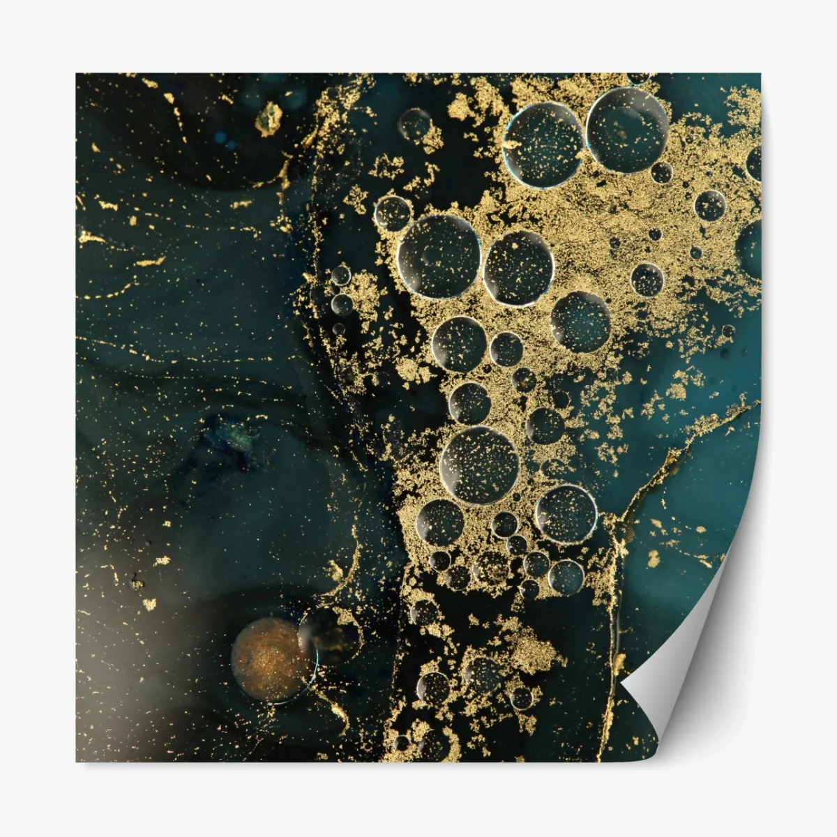 Repositionierbarer Aufkleber türkis-gold abstrakte marmorierte textur – Wallnifity® Repositionierbarer Aufkleber türkis-gold abstrakte marmorierte textur – Wallnifity®