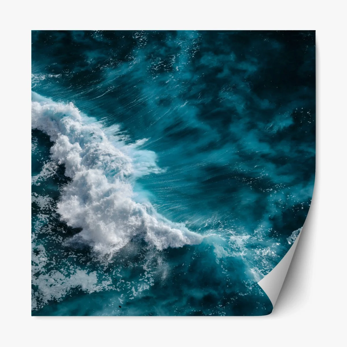 Repositionierbarer Aufkleber türkisfarbene ozeanwellen aus der luft Bali – Wallnifity®