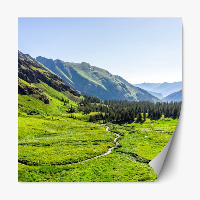 Repositionierbarer Aufkleber ruhiges alpenthal