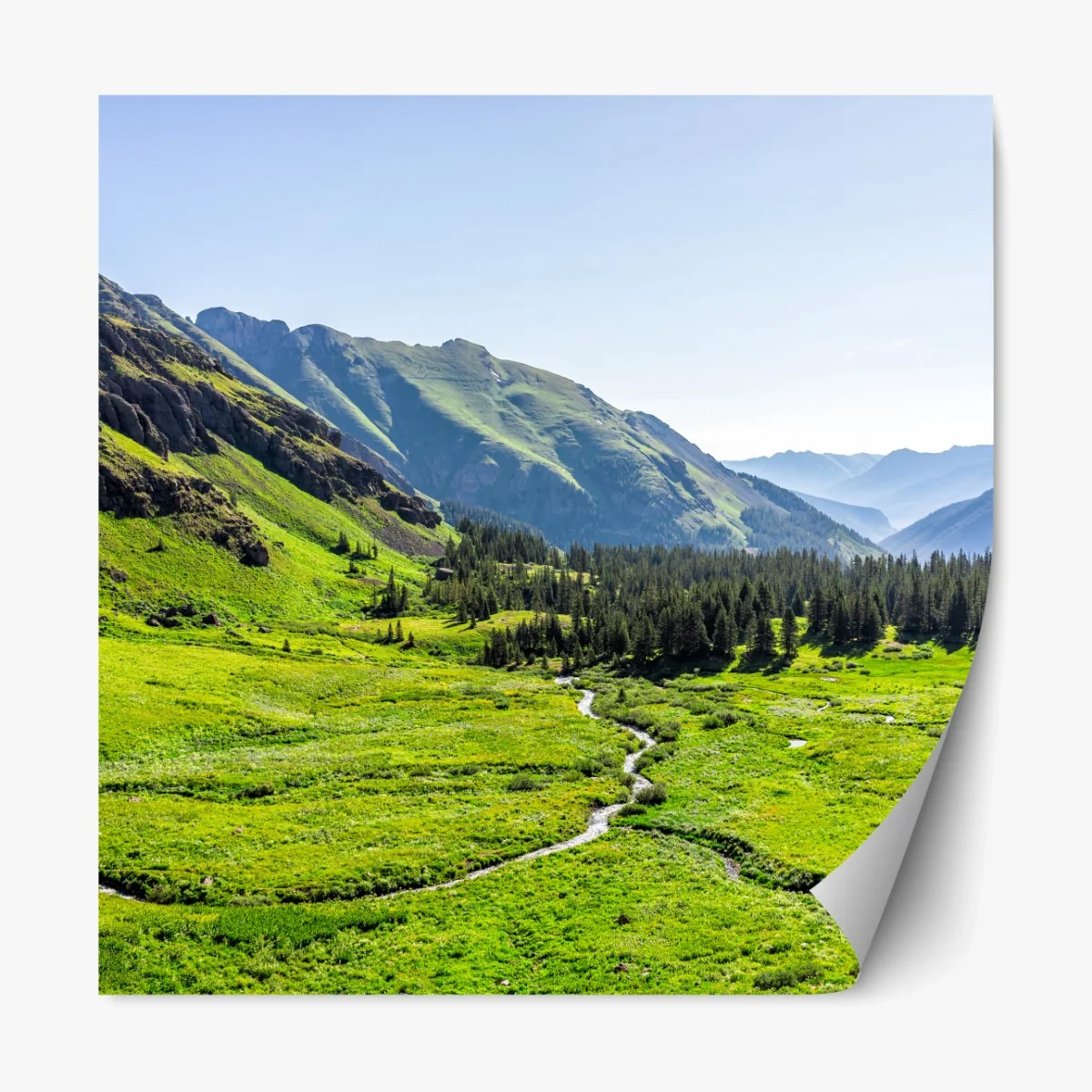 Repositionierbarer Aufkleber ruhiges alpenthal – Wallnifity® Repositionierbarer Aufkleber ruhiges alpenthal – Wallnifity®