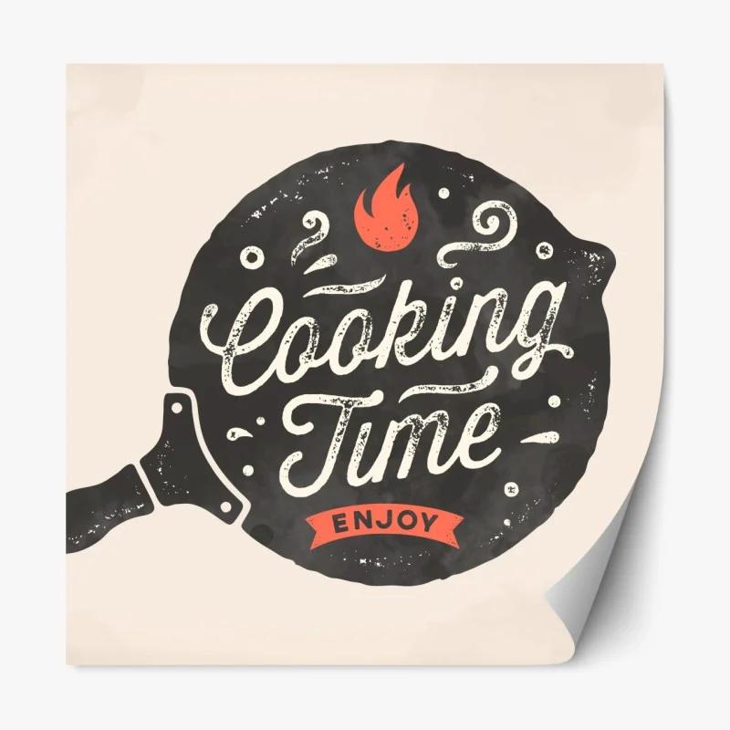 Repositionierbarer Aufkleber cooking time retro küchendekor