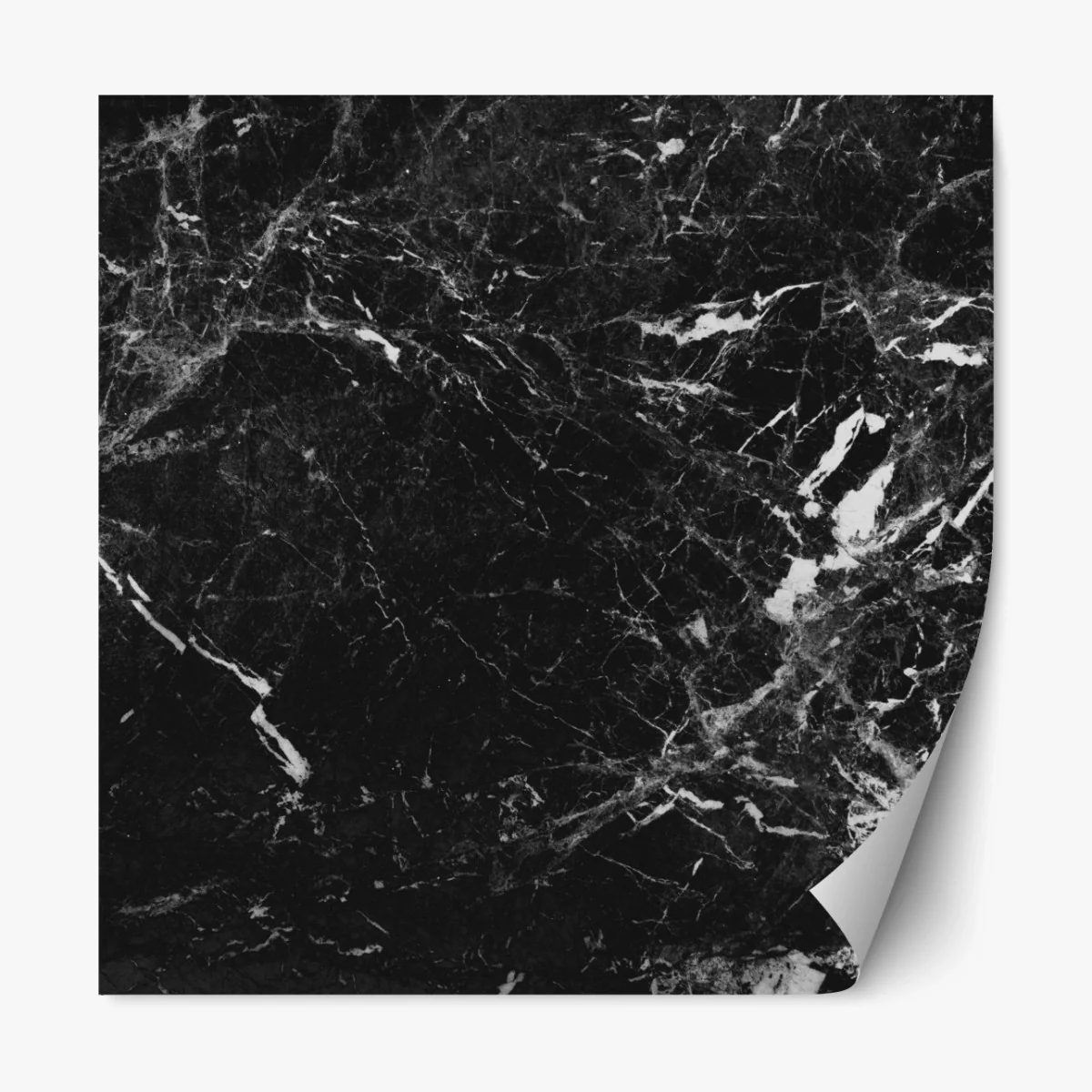 Repositionierbarer Aufkleber schwarzer marmor mit weißen adern – Wallnifity®