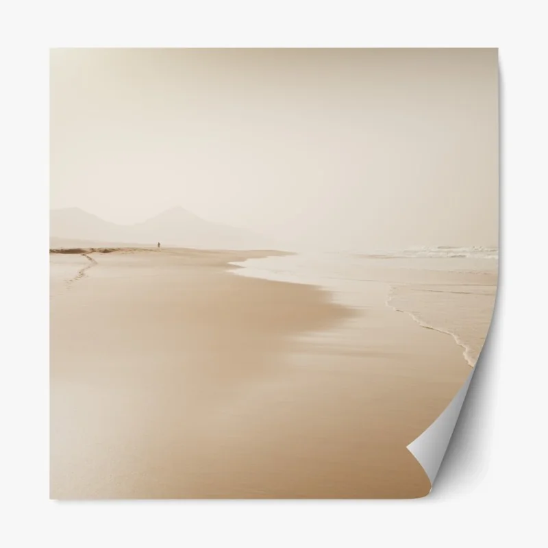 Repositionierbarer Aufkleber ruhiger sepia strand