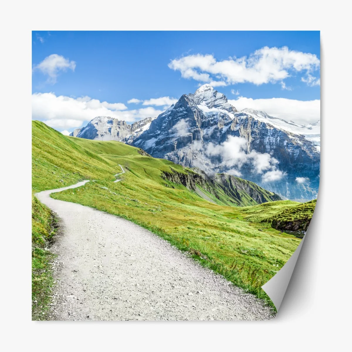 Repositionierbarer Aufkleber alpenwanderweg panorama – Wallnifity® Repositionierbarer Aufkleber alpenwanderweg panorama – Wallnifity®