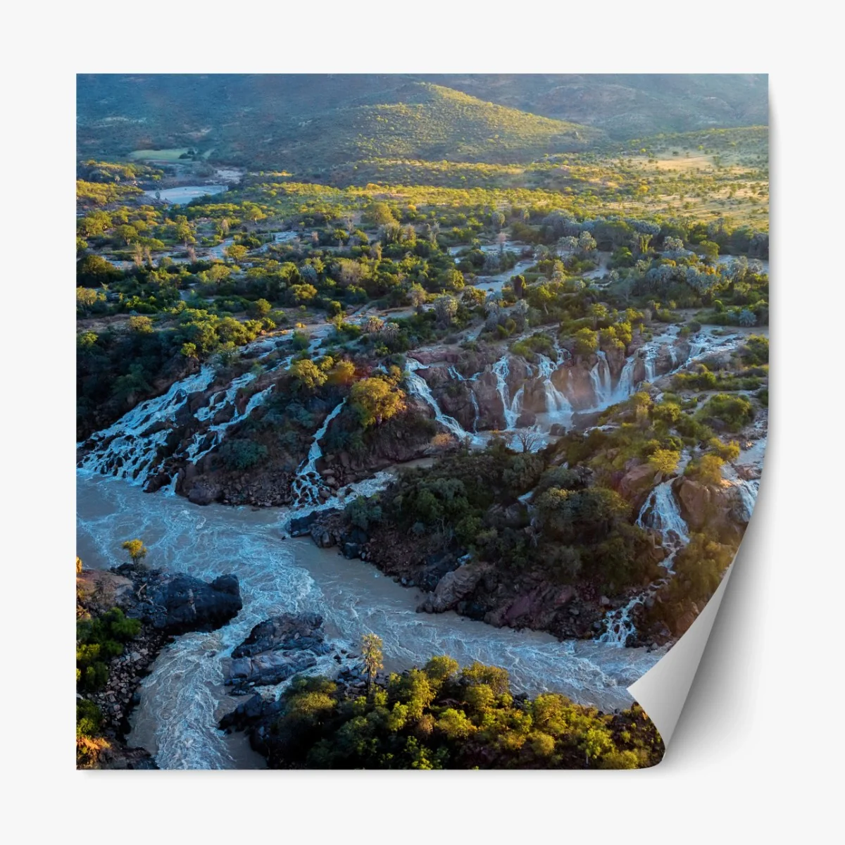 Repositionierbarer Aufkleber sonnenaufgang bei Epupa Falls am Kunene – Wallnifity® Repositionierbarer Aufkleber sonnenaufgang bei Epupa Falls am Kunene – Wallnifity®