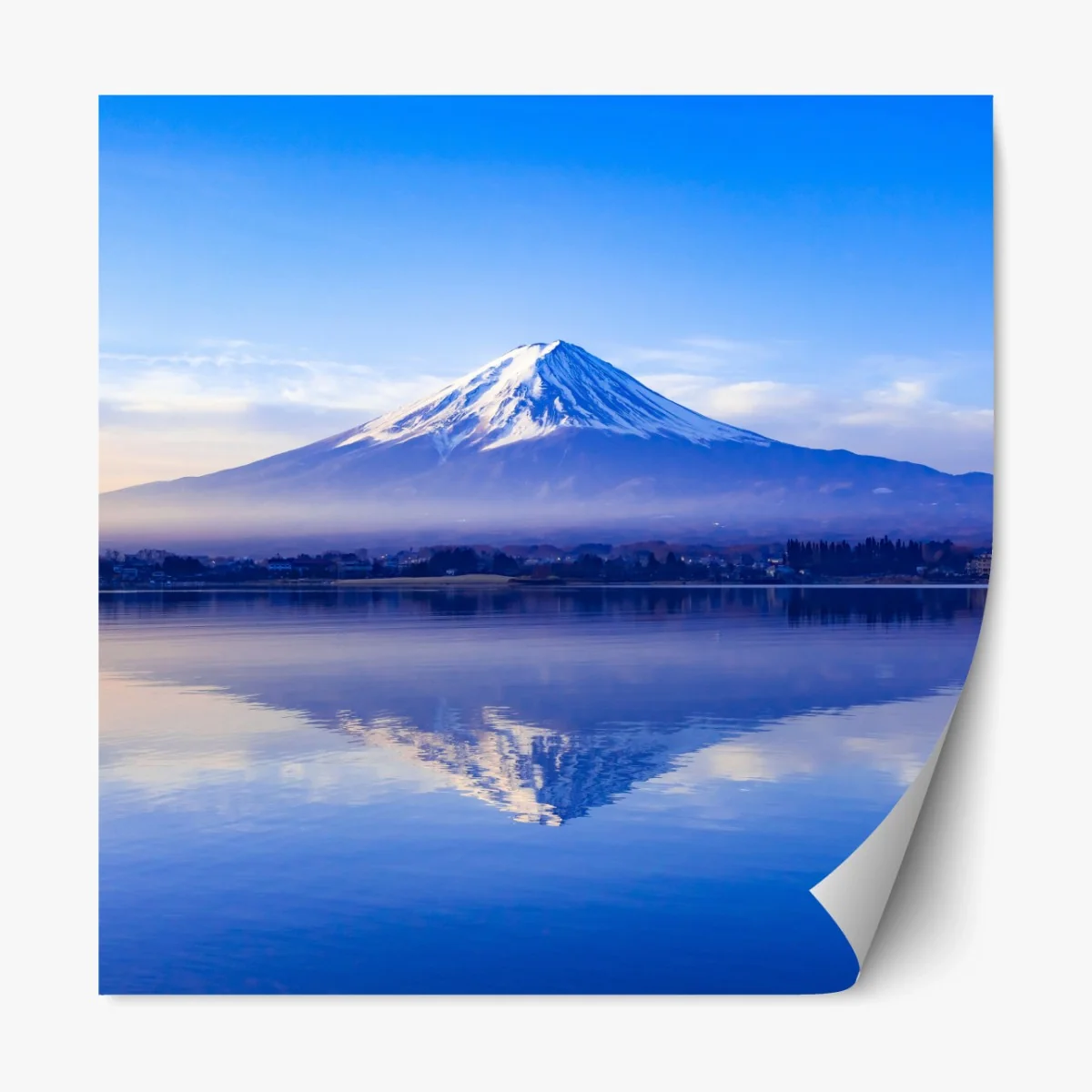 Repositionierbarer Aufkleber Mount Fuji morgendliche reflexion über ruhigem see – Wallnifity® Repositionierbarer Aufkleber Mount Fuji morgendliche reflexion über ruhigem see – Wallnifity®