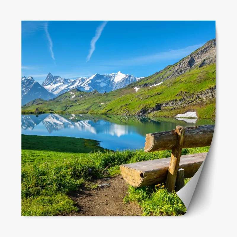 Repositionierbarer Aufkleber sonnige panoramaaufnahme eines stadtparks – Wallnifity®