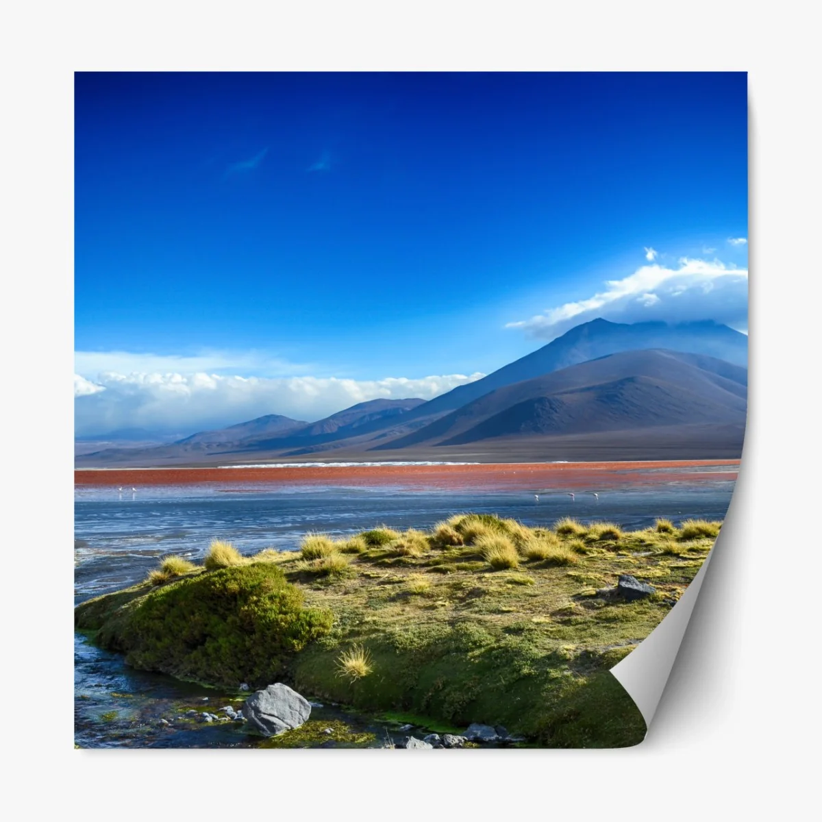 Repositionierbarer Aufkleber ruhige berglagune – Wallnifity® Repositionierbarer Aufkleber ruhige berglagune – Wallnifity®