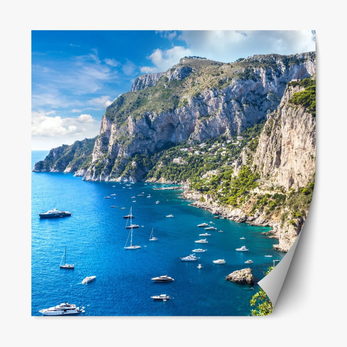 Repositionierbarer Aufkleber Capri sommerküste mit klippen – Wallnifity®