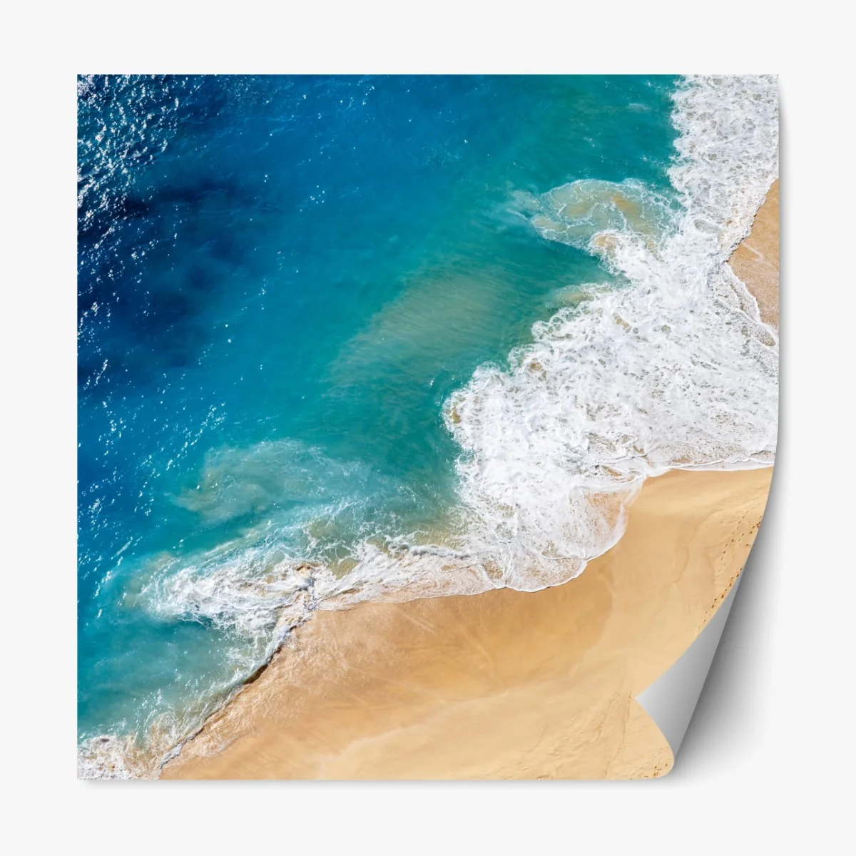 Repositionierbarer Aufkleber luftaufnahme türkisfarbener strand – Wallnifity® Repositionierbarer Aufkleber luftaufnahme türkisfarbener strand – Wallnifity®