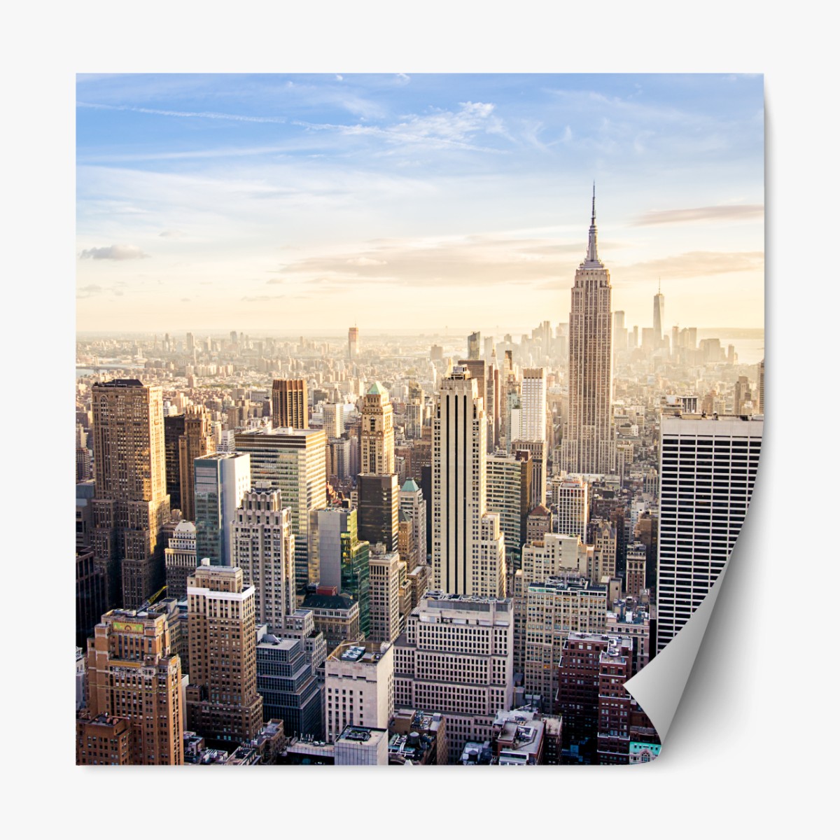 Repositionierbarer Aufkleber New York skyline im morgenlicht – Wallnifity® Repositionierbarer Aufkleber New York skyline im morgenlicht – Wallnifity®