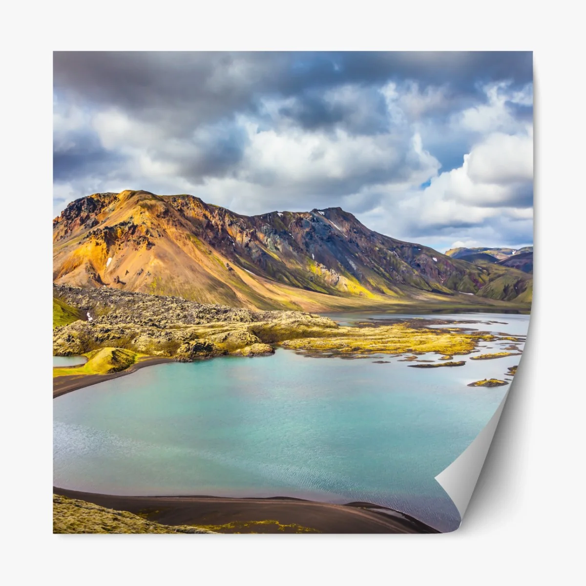 Repositionierbarer Aufkleber sommersee auf Island – Wallnifity® Repositionierbarer Aufkleber sommersee auf Island – Wallnifity®