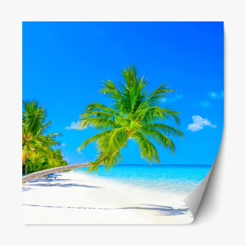 Repositionierbarer Aufkleber traumhafte strandlandschaft auf den Malediven