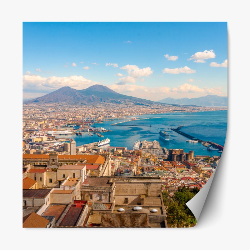 Repositionierbarer Aufkleber panorama von Neapel mit dem Vesuv