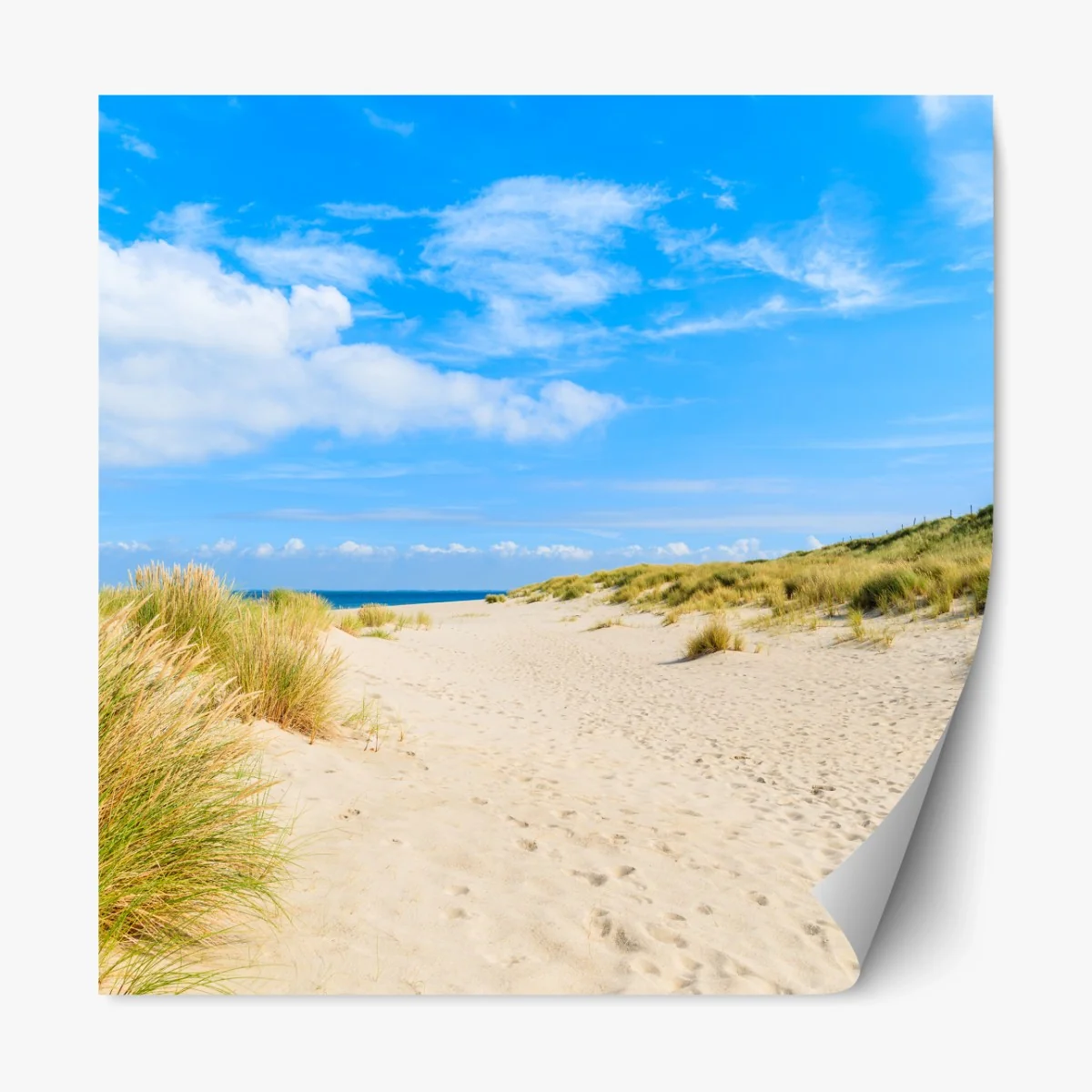 Repositionierbarer Aufkleber ruhige dünen Sylt mit leuchtturm – Wallnifity®