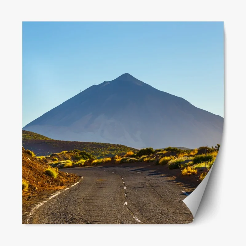 Repositionierbarer Aufkleber sonnenbeschienene bergstraße zum vulkan