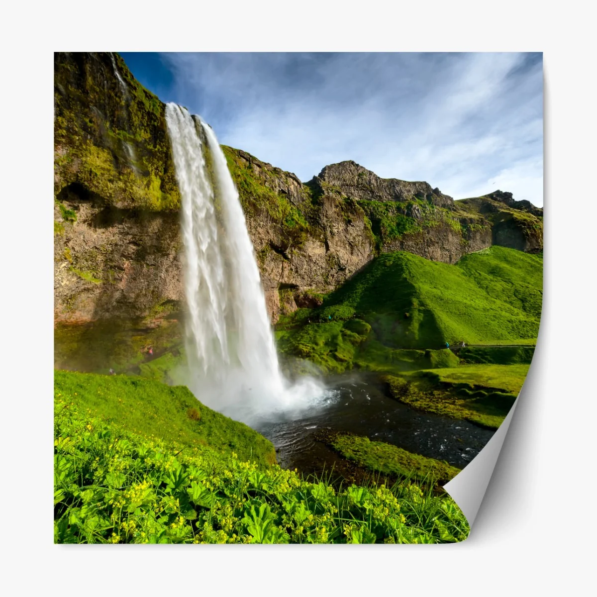 Repositionierbarer Aufkleber Seljalandsfoss wasserfall in Island – Wallnifity®
