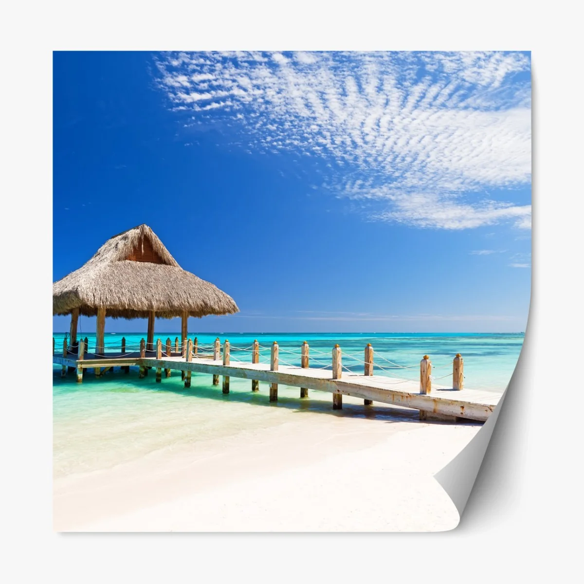 Repositionierbarer Aufkleber ruhiger strandsteg in Cap Cana – Wallnifity®