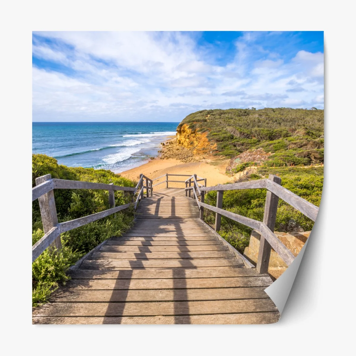 Repositionierbarer Aufkleber weg zum Bells Beach küstenpanorama – Wallnifity®
