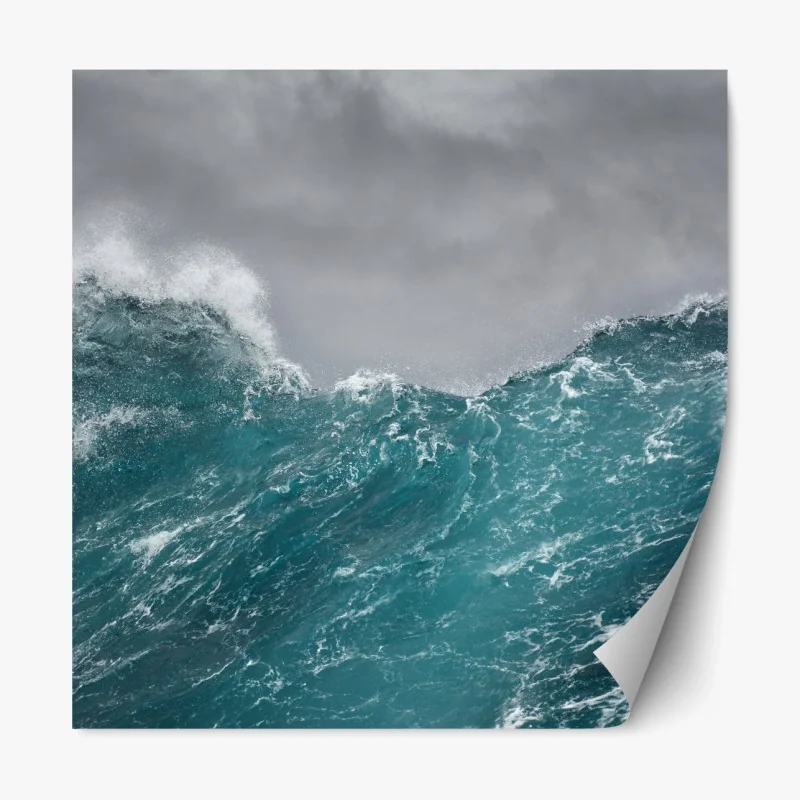 Repositionierbarer Aufkleber turbulente türkisfarbene ozeanwellen – Wallnifity® Repositionierbarer Aufkleber turbulente türkisfarbene ozeanwellen – Wallnifity®