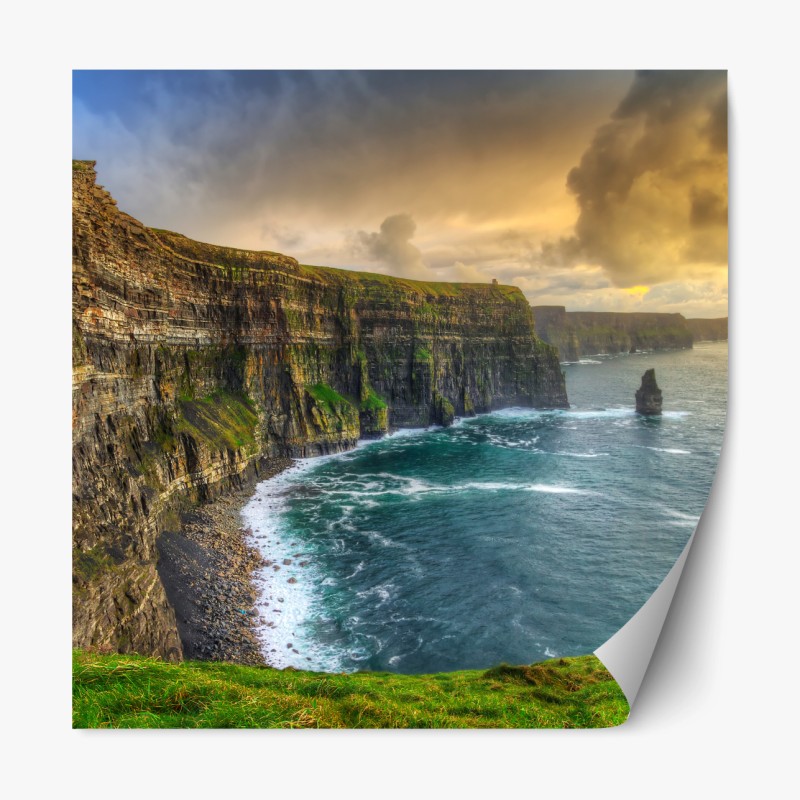 Repositionierbarer Aufkleber sonnige sanft hügelnde landschaft der Toskana – Wallnifity®