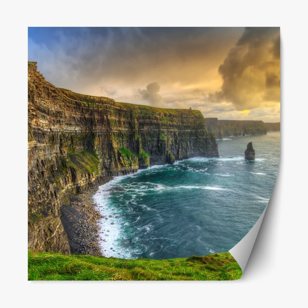 Repositionierbarer Aufkleber dramatische küstenklippen bei sonnenuntergang – Wallnifity® Repositionierbarer Aufkleber dramatische küstenklippen bei sonnenuntergang – Wallnifity®