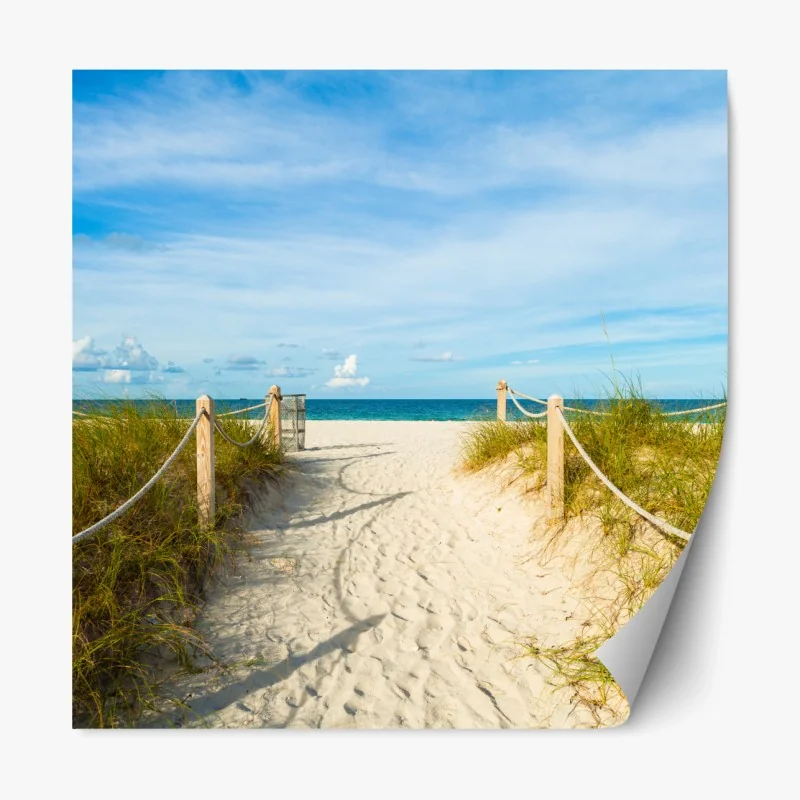 Repositionierbarer Aufkleber weg zum strand in Miami