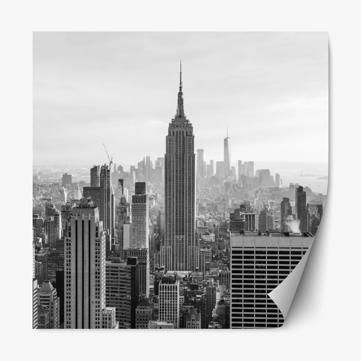 Repositionierbarer Aufkleber New York skyline in schwarzweiß – Wallnifity®