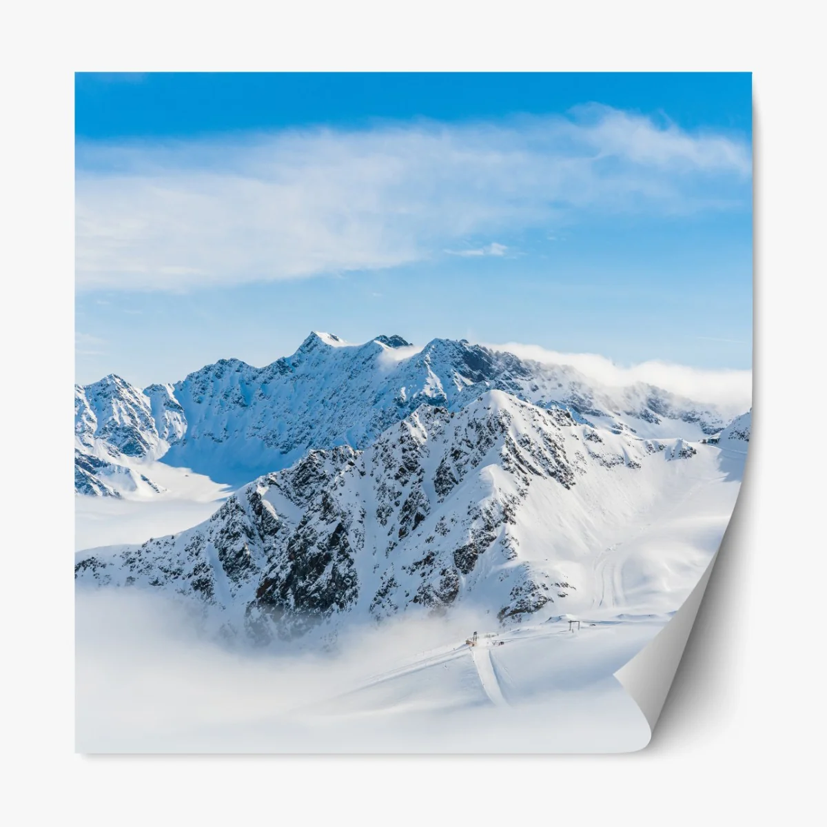 Repositionierbarer Aufkleber panorama des Kaunertal gletschers über verschneiten gipfeln – Wallnifity® Repositionierbarer Aufkleber panorama des Kaunertal gletschers über verschneiten gipfeln – Wallnifity®