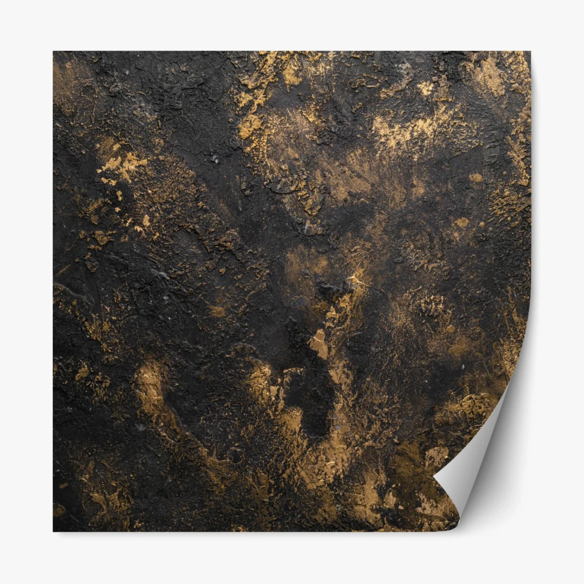 Repositionierbarer Aufkleber schwarz-goldene strukturierte abstraktion für wände – Wallnifity® Repositionierbarer Aufkleber schwarz-goldene strukturierte abstraktion für wände – Wallnifity®